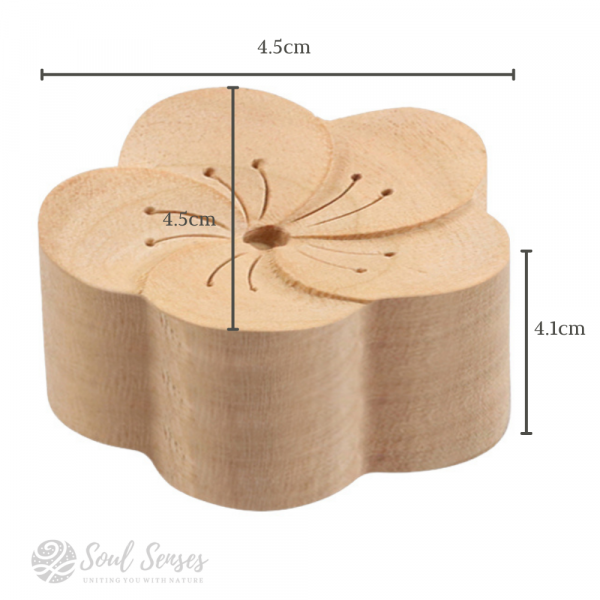 Essential Oil Aromatherapy Wooden Flower Diffuser Size