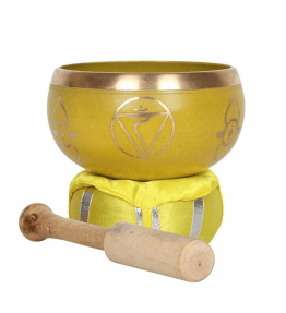 Tibetan Brass Singing Bowl - 3rd Yellow Solar Plexus Chakra Manipura