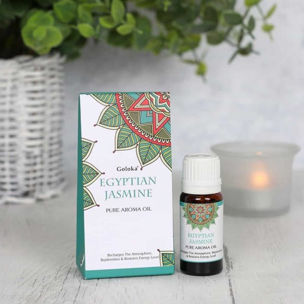 Egyptian Jasmine Fragrance Oil by Goloka in 10ml size comes in a beautifully designed cardboard pouch.