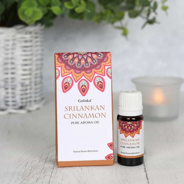 Sri Lankan Cinnamon Fragrance Oil by Goloka in 10ml size comes in a beautifully designed cardboard pouch.