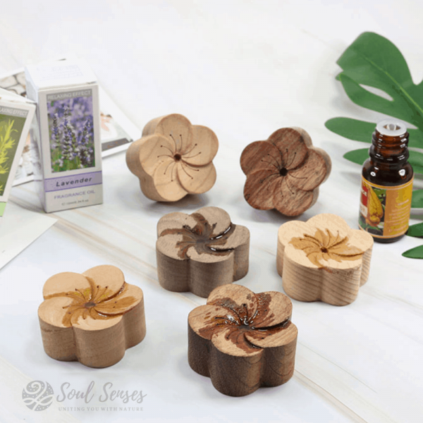 Essential Oil Aromatherapy Wooden Flower Diffusers