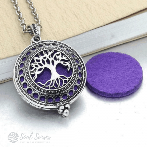Essential Oil Aromatherapy Diffuser Round Vintage Locket - Tree Of Life