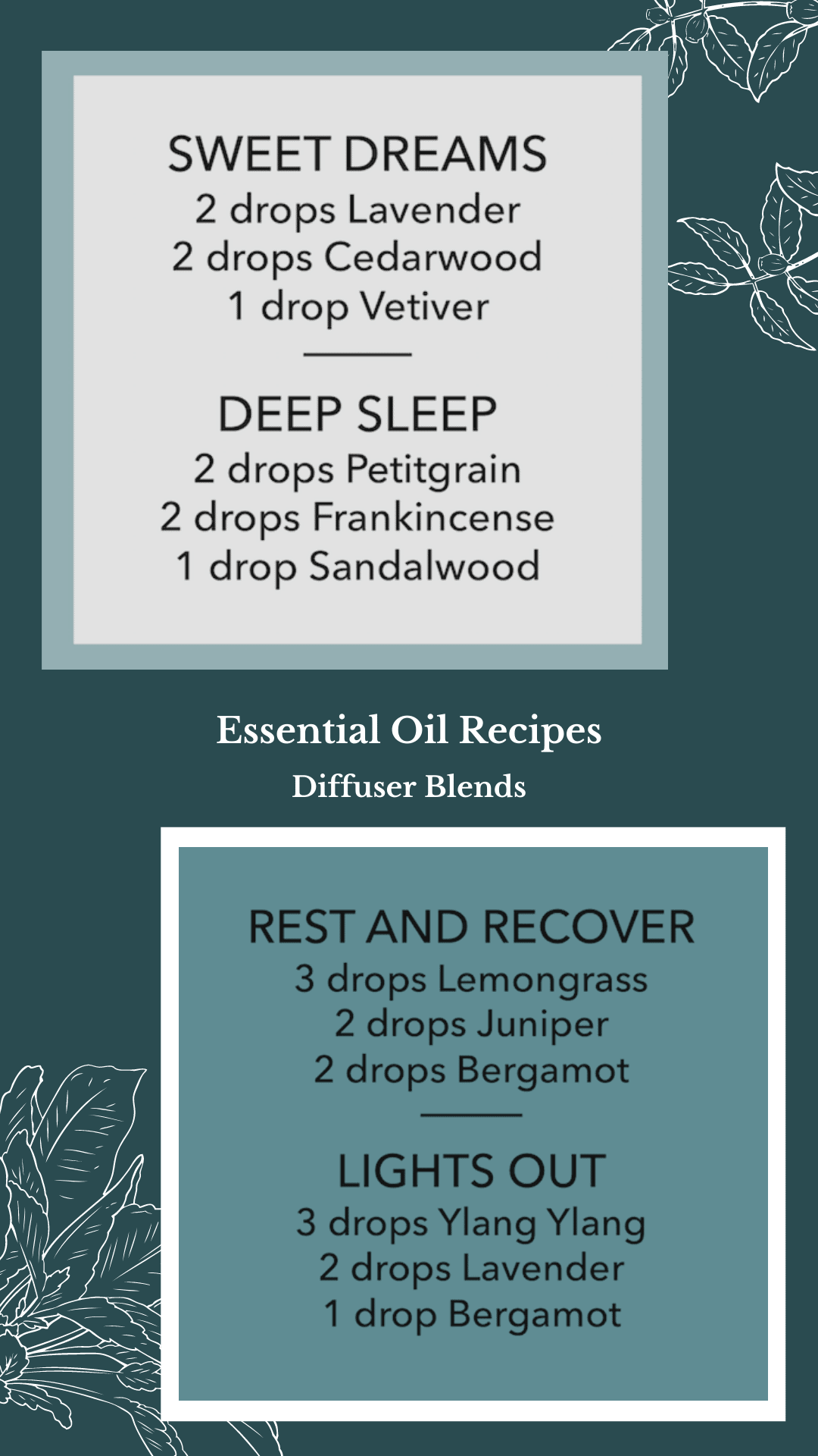 Essential Oil Diffuser Blend Recipes To Help With Sleep or Insomnia