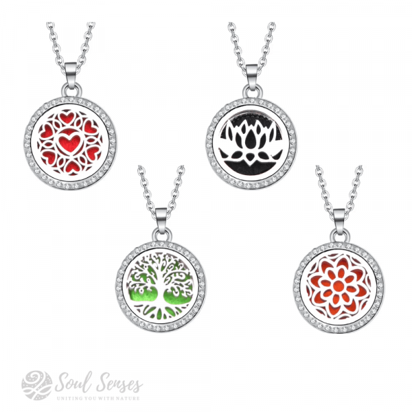 Soul Senses Small Round Aromatherapy Diffuser Pendants with Chain