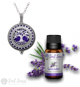 Tree of Life Silver Pendant & Lavender Essential Oil Bundle Set